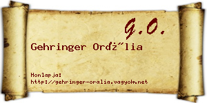 Gehringer Orália névjegykártya