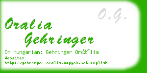 oralia gehringer business card